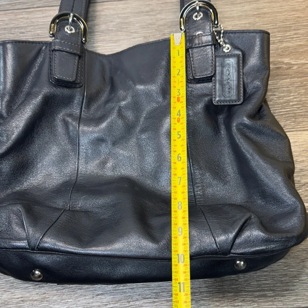 Coach Black Leather Tote Bag